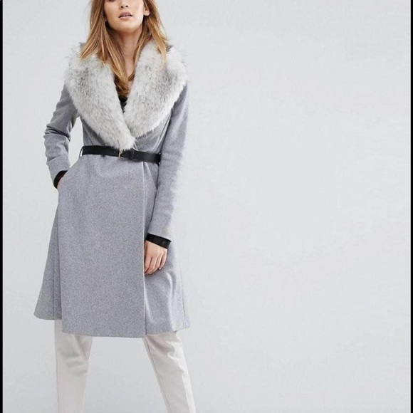 BNWT ted baker faux fur collar skirted coat Ted Baker size 4 ( Medium-Large) - Picture 7 of 7